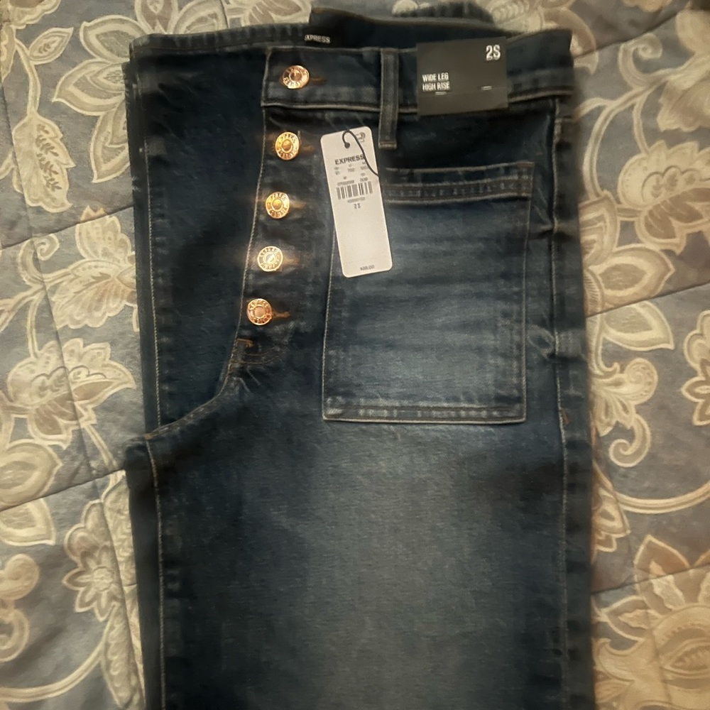 Express Denim Jeans with Gold Accents
